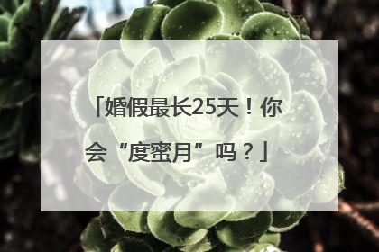 婚假最长25天！你会“度蜜月”吗？