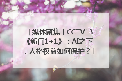 媒体聚焦丨CCTV13《新闻1+1》：AI之下，人格权益如何保护？