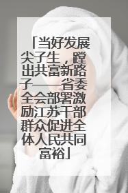 当好发展尖子生，蹚出共富新路子——省委全会部署激励江苏干部群众促进全体人民共同富裕