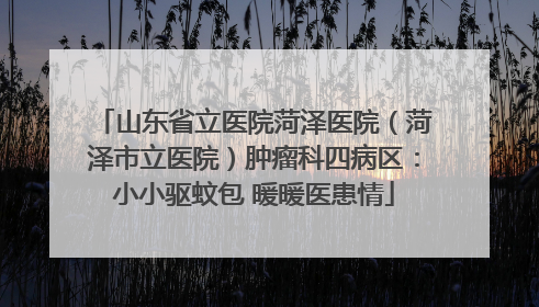 山东省立医院菏泽医院（菏泽市立医院）肿瘤科四病区：小小驱蚊包 暖暖医患情