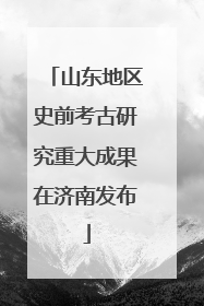 山东地区史前考古研究重大成果在济南发布