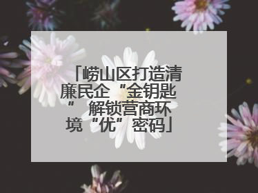 崂山区打造清廉民企“金钥匙” 解锁营商环境“优”密码
