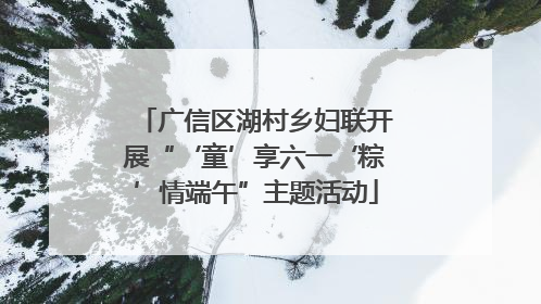 广信区湖村乡妇联开展“‘童’享六一‘粽’情端午”主题活动