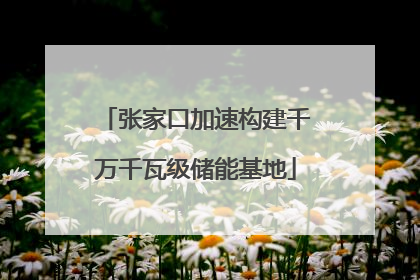 张家口加速构建千万千瓦级储能基地