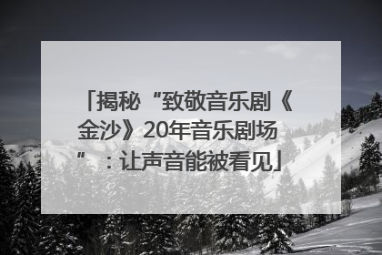 揭秘“致敬音乐剧《金沙》20年音乐剧场”：让声音能被看见