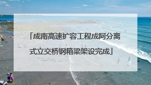 成南高速扩容工程成阿分离式立交桥钢箱梁架设完成