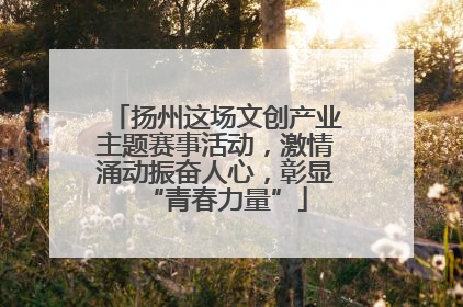 扬州这场文创产业主题赛事活动，激情涌动振奋人心，彰显“青春力量”