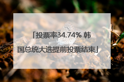 投票率34.74% 韩国总统大选提前投票结束