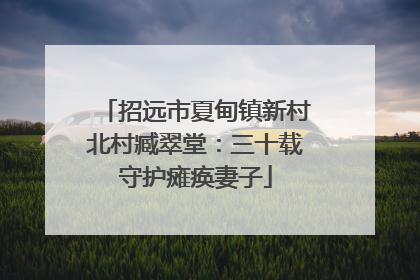 招远市夏甸镇新村北村臧翠堂：三十载守护瘫痪妻子