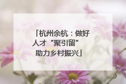 杭州余杭：做好人才“聚引留” 助力乡村振兴