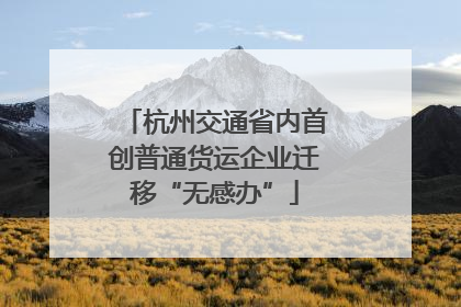 杭州交通省内首创普通货运企业迁移“无感办”