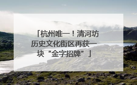 杭州唯一！清河坊历史文化街区再获一块“金字招牌”