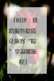 时评：铁路服务提质让旅客“粽”享温馨旅程
