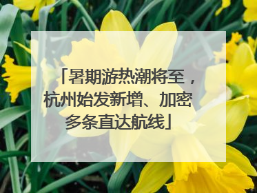 暑期游热潮将至，杭州始发新增、加密多条直达航线