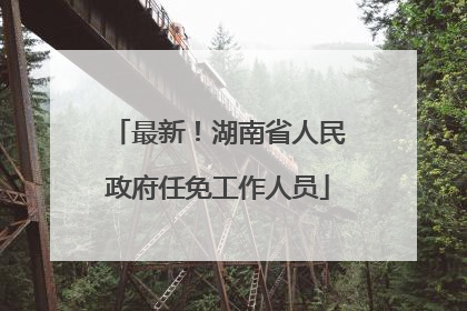 最新！湖南省人民政府任免工作人员