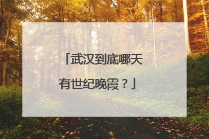 武汉到底哪天有世纪晚霞？