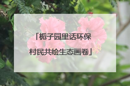 栀子园里话环保 村民共绘生态画卷