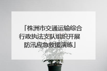 株洲市交通运输综合行政执法支队组织开展防汛应急救援演练