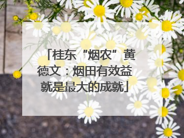 桂东“烟农”黄德文：烟田有效益就是最大的成就
