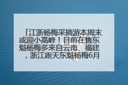 江浙杨梅采摘游本周末或迎小高峰！目前在售东魁杨梅多来自云南、福建，浙江露天东魁杨梅6月中旬大量上市