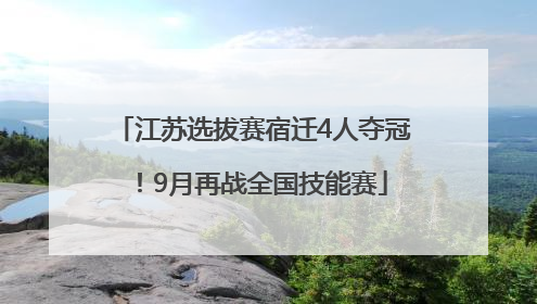 江苏选拔赛宿迁4人夺冠！9月再战全国技能赛