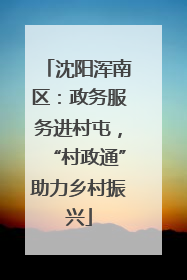 沈阳浑南区：政务服务进村屯，“村政通”助力乡村振兴