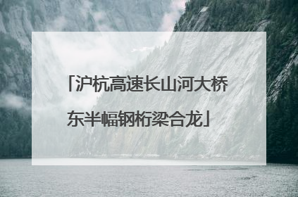 沪杭高速长山河大桥东半幅钢桁梁合龙