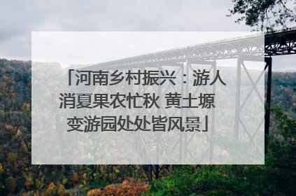 河南乡村振兴：游人消夏果农忙秋 黄土塬变游园处处皆风景