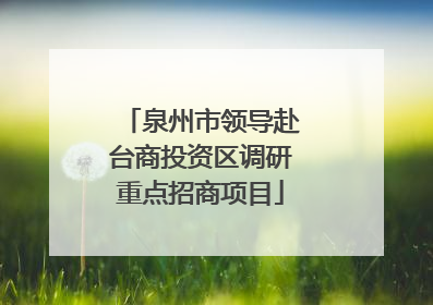 泉州市领导赴台商投资区调研重点招商项目