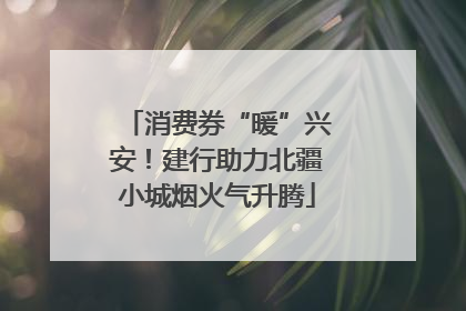 消费券“暖”兴安！建行助力北疆小城烟火气升腾