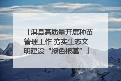 淇县高质量开展种苗管理工作 夯实生态文明建设“绿色根基”