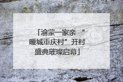 渝蒙一家亲 “暖城重庆村”开村盛典璀璨启幕