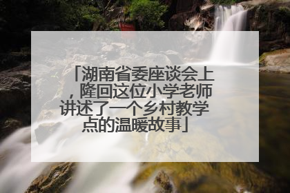 湖南省委座谈会上，隆回这位小学老师讲述了一个乡村教学点的温暖故事