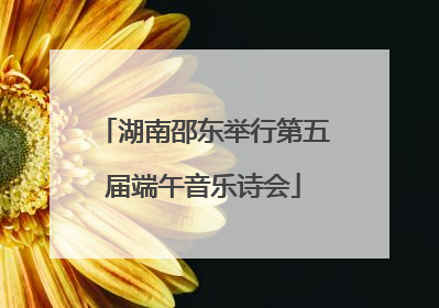 湖南邵东举行第五届端午音乐诗会
