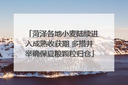 菏泽各地小麦陆续进入成熟收获期 多措并举确保夏粮颗粒归仓