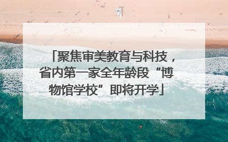 聚焦审美教育与科技，省内第一家全年龄段“博物馆学校”即将开学