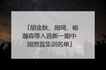 胡金秋、周琦、杨瀚森等入选新一期中国男篮集训名单