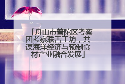 舟山市普陀区考察团考察联舌工坊，共谋海洋经济与预制食材产业融合发展