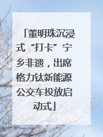 董明珠沉浸式“打卡”宁乡非遗，出席格力钛新能源公交车投放启动式