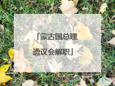 蒙古国总理遭议会解职