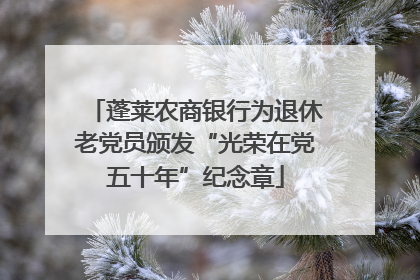 蓬莱农商银行为退休老党员颁发“光荣在党五十年”纪念章
