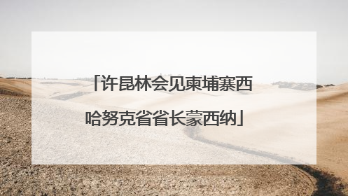 许昆林会见柬埔寨西哈努克省省长蒙西纳