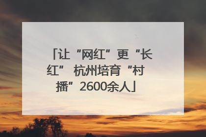 让“网红”更“长红” 杭州培育“村播”2600余人