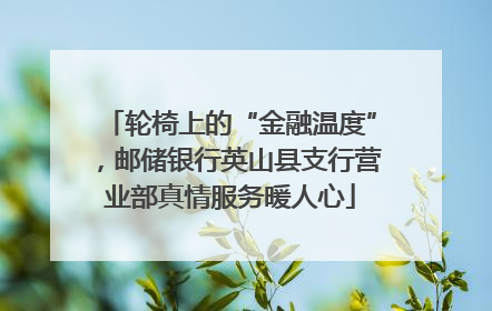 轮椅上的“金融温度”，邮储银行英山县支行营业部真情服务暖人心