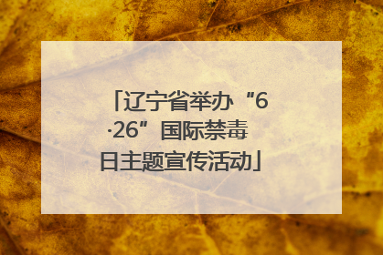辽宁省举办“6·26”国际禁毒日主题宣传活动