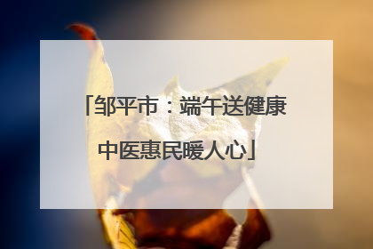 邹平市：端午送健康 中医惠民暖人心