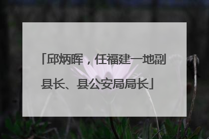 邱炳晖，任福建一地副县长、县公安局局长