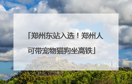 郑州东站入选！郑州人可带宠物猫狗坐高铁
