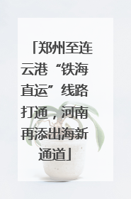 郑州至连云港“铁海直运”线路打通，河南再添出海新通道