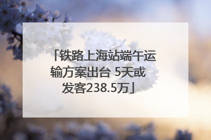铁路上海站端午运输方案出台 5天或发客238.5万